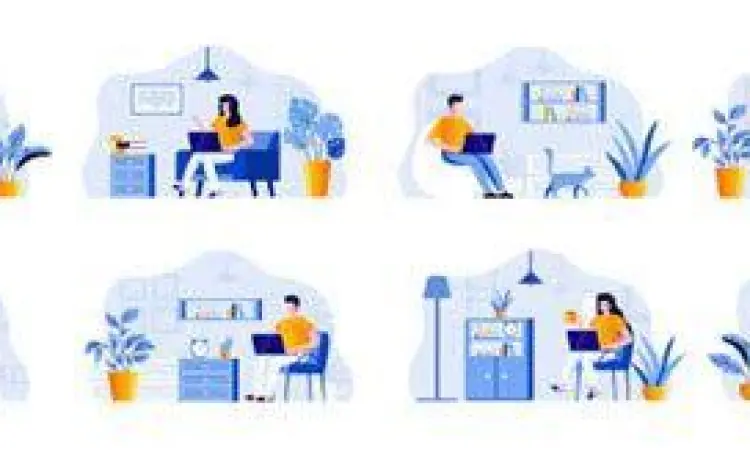 Seorang wirausaha mandiri mengelola bisnis dari rumah