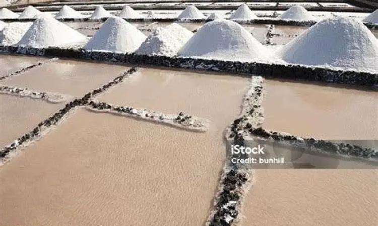 Proses pengambilan garam laut tradisional