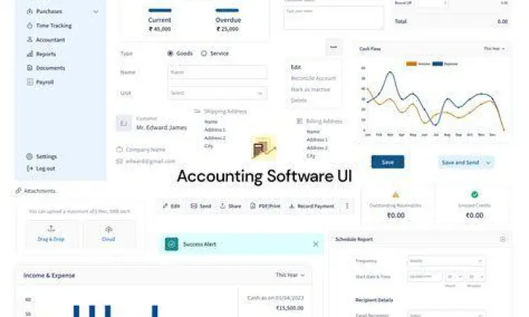 Software Akuntansi Modern Tampilan antarmuka perangkat lunak akuntansi modern untuk entry data