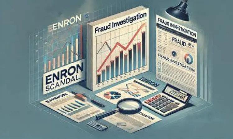 Skandal Keuangan Enron Grafik keruntuhan saham Enron akibat manipulasi akuntansi