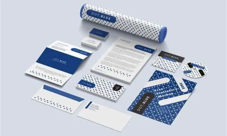 Mockup identitas perusahaan pada slide presentasi