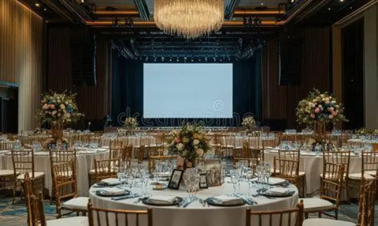 Pengaturan meja makan malam perusahaan