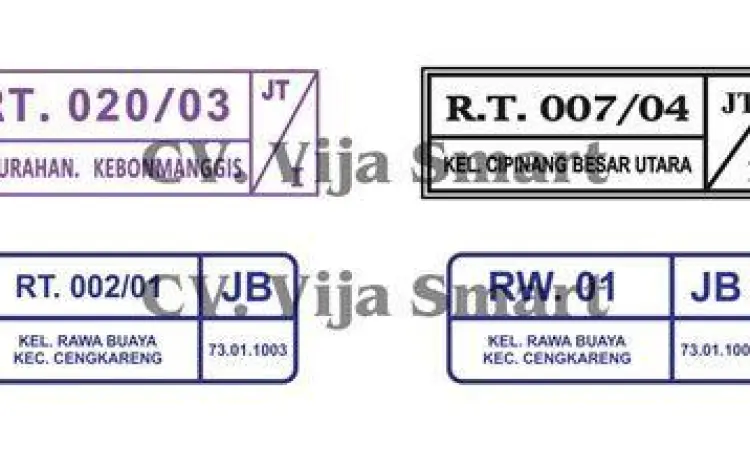 Stempel resmi RT dan RW pada surat izin