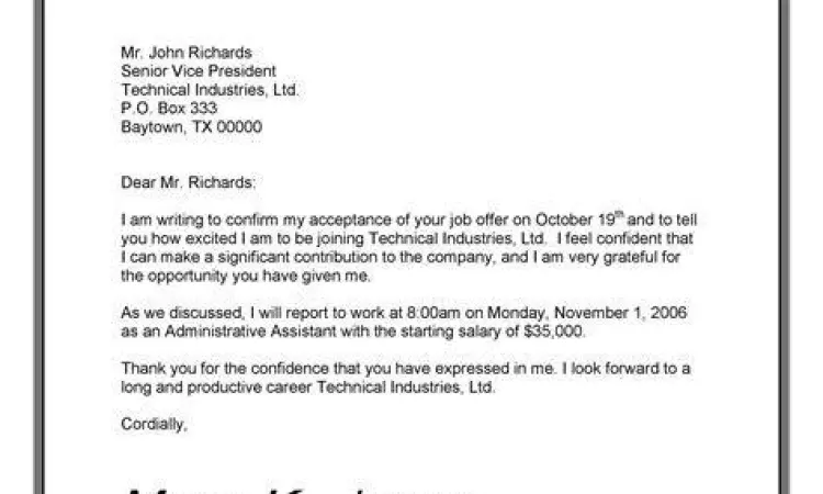 Dokumen surat penerimaan resmi di kantor