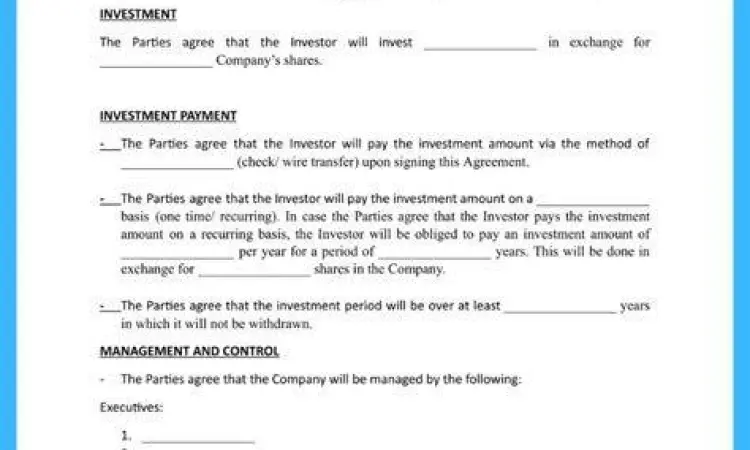 Dokumen perjanjian investasi bisnis yang sah secara hukum
