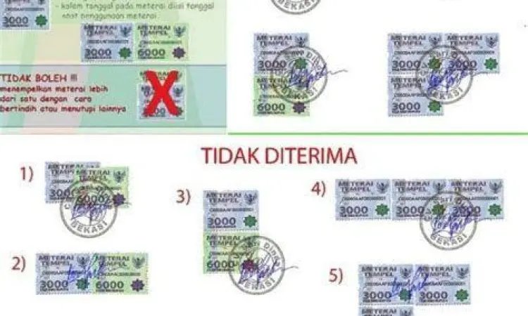 Posisi tanda tangan pada materai surat pernyataan