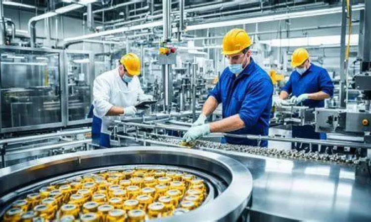 Proses produksi makanan di pabrik yang mengutamakan standar mutu