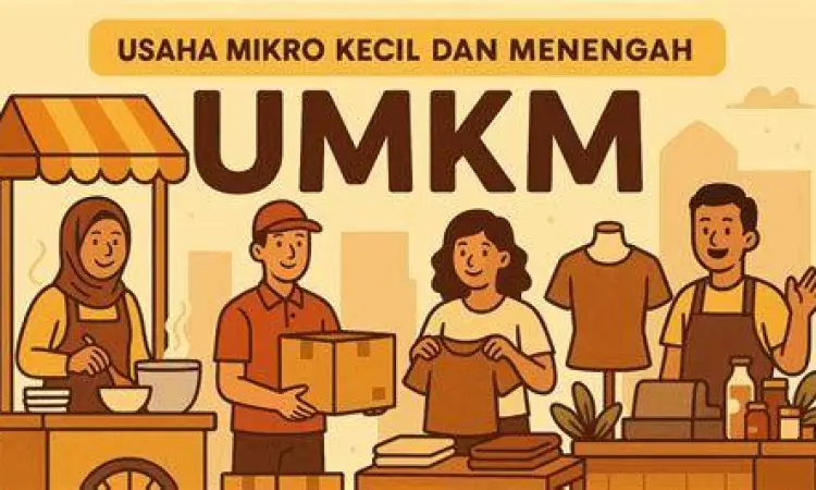 Pelaku UMKM sedang mengelola bisnisnya