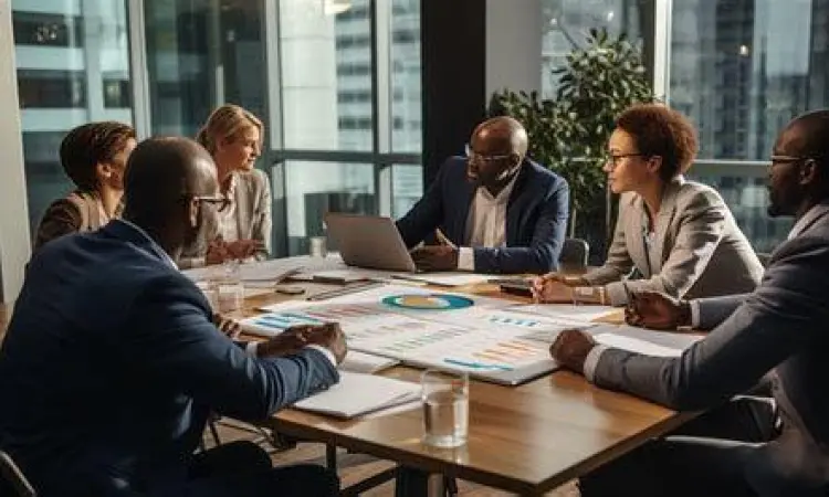 Pertemuan strategis perusahaan membahas visi dan motto