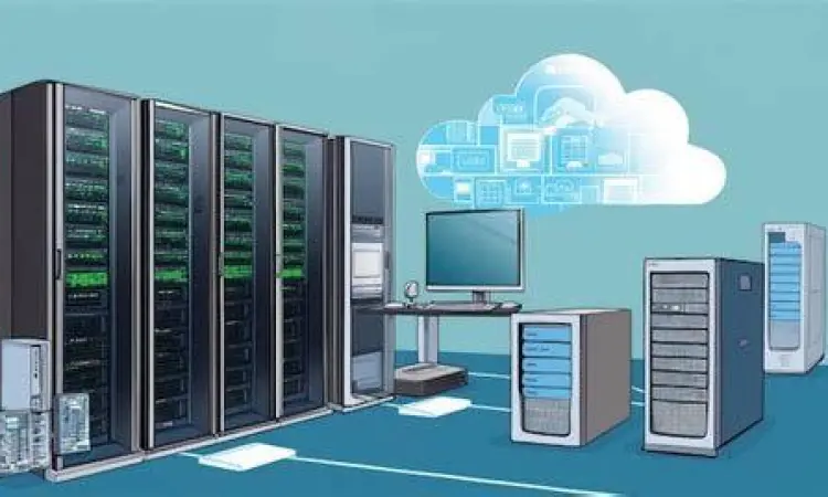Infrastruktur Teknologi Pusat data server cloud computing modern
