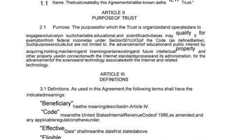 Dokumen legal perjanjian trust