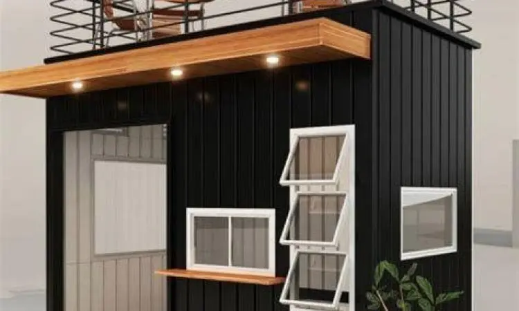 Layout interior kios kecil modern yang efisien