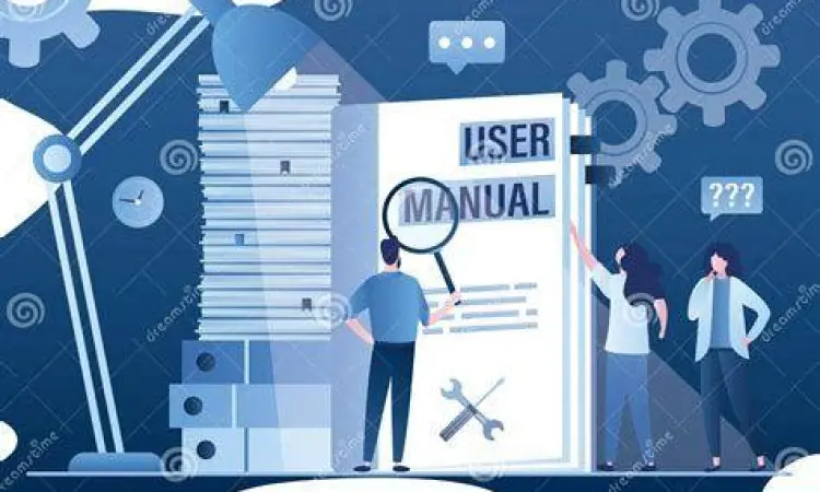 Edukasi SOP Karyawan Karyawan kantor mempelajari buku panduan SOP