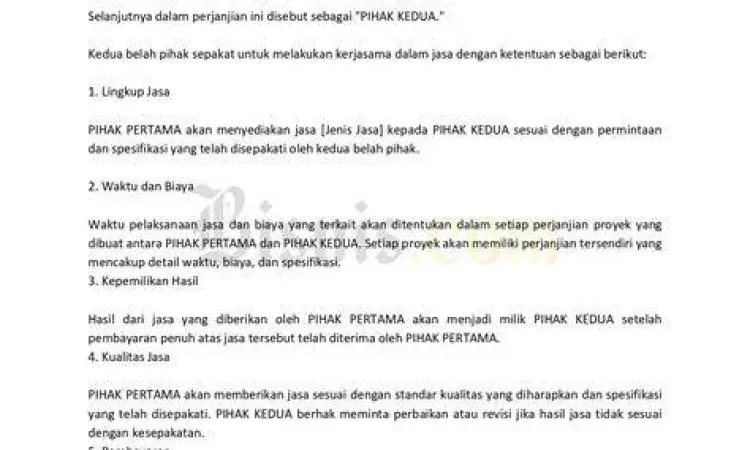 Dokumen Perjanjian Mitra Dokumen perjanjian kerjasama sistem mitra usaha