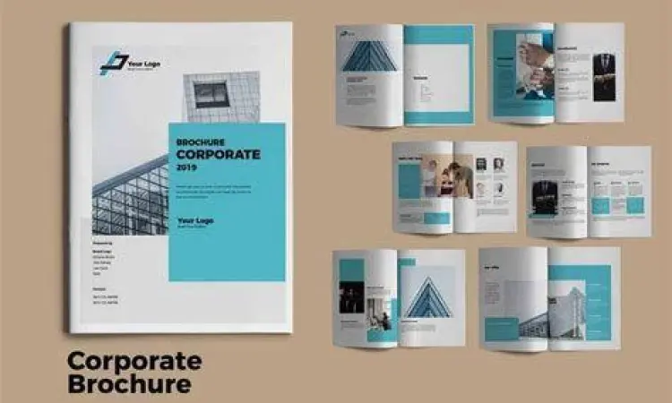 Layout hierarki visual pada brosur perusahaan