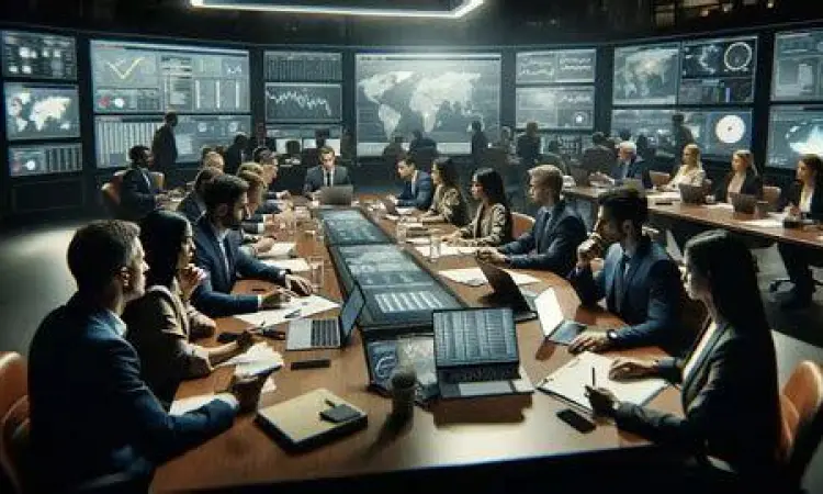 Tim manajemen sedang mendiskusikan mitigasi risiko