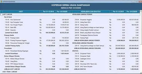 Neraca Keuangan Koperasi Format neraca keuangan koperasi serba usaha
