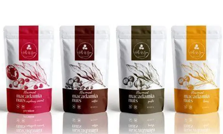 Desain kemasan makanan modern dengan nama unik