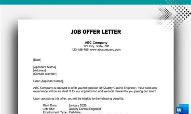 Template surat penawaran kerja profesional