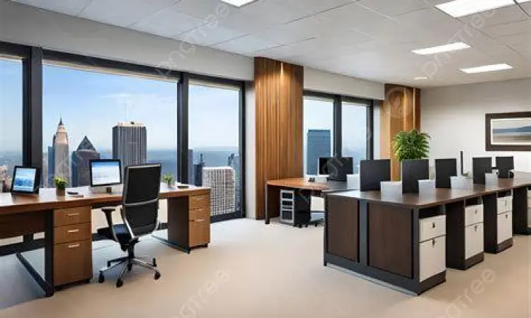 Interior kantor perusahaan jasa modern di Jakarta