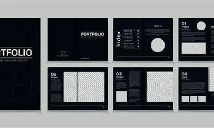 Desain layout portofolio bisnis profesional