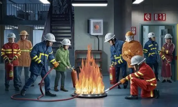 Simulasi evakuasi kebakaran di gedung perkantoran