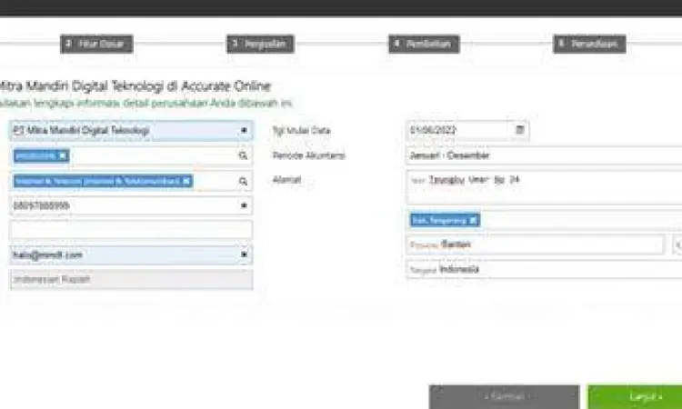 Langkah awal setup database perusahaan jasa di Accurate