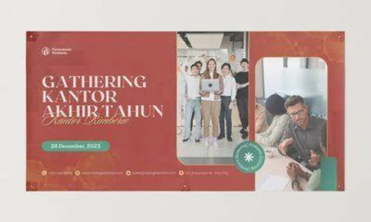 Layout spanduk gathering kantor gaya minimalis modern