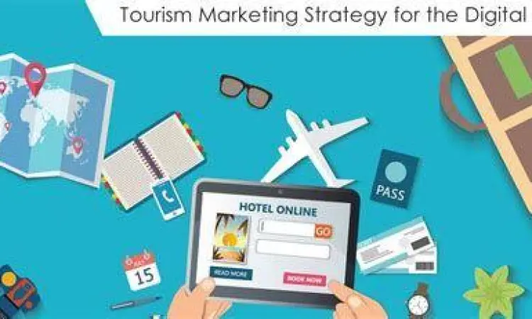 Digital Marketing Pariwisata Ilustrasi pemasaran digital untuk sektor wisata