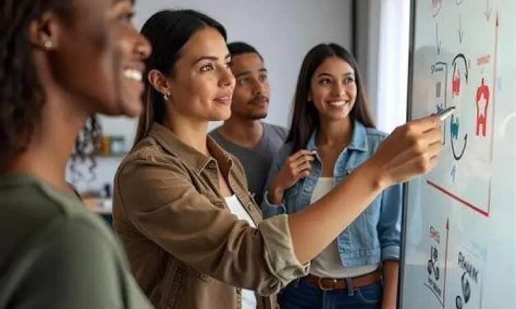 Kolaborasi tim menggunakan whiteboard