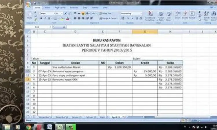 Format Buku Bank Perusahaan Format buku bank perusahaan menggunakan spreadsheet