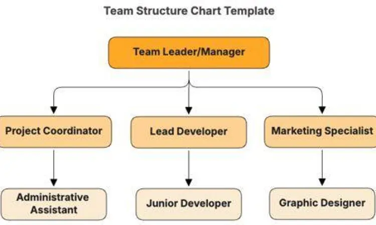 Visualisasi struktur manajemen tim dalam perusahaan