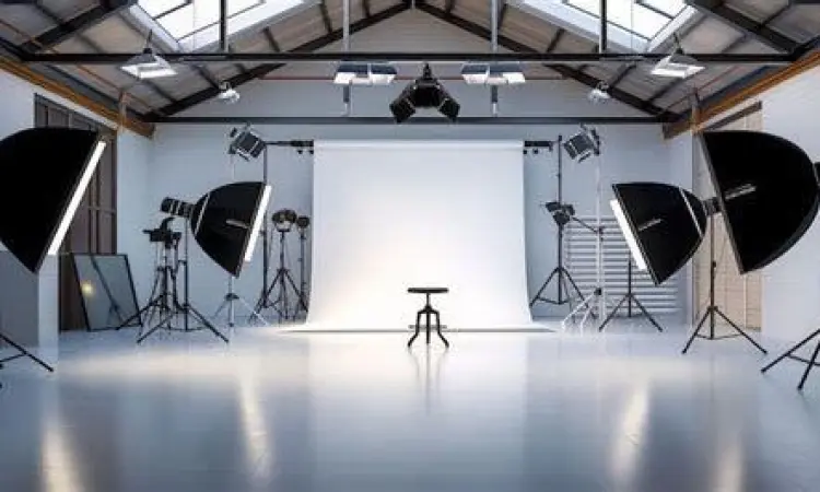 Ruang kerja studio fotografi profesional